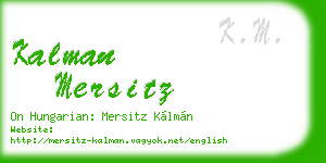 kalman mersitz business card