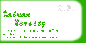 kalman mersitz business card